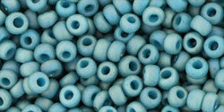 Toho 8/0 Round Japanese Seed Bead, TR8-2010, Matte Misty Blue Grey - Barrel of Beads