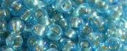Toho 8/0 Round Japanese Seed Bead, TR8-2023, Silver Lined AB Light Aqua - Barrel of Beads