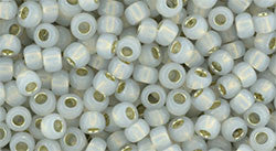 Toho 8/0 Round Japanese Seed Bead, TR8-2101, Silver Lined Ivory - Barrel of Beads