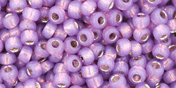 Toho 8/0 Round Japanese Seed Bead, TR8-2108, Silver Lined Milky Amethyst - Barrel of Beads