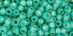 Toho 8/0 Round Japanese Seed Bead, TR8-2119, Silver Lined Dk Mint - Barrel of Beads
