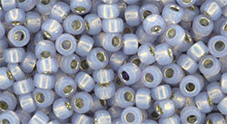 Toho 8/0 Round Japanese Seed Bead, TR8-2122, Silver Lined Light Amethyst - Barrel of Beads