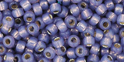 Toho 8/0 Round Japanese Seed Bead, TR8-2124, Silver Lined Milky Lavender - Barrel of Beads