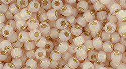 Toho 8/0 Round Japanese Seed Bead, TR8-2126, Silver Lined Light Peach - Barrel of Beads