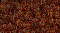 Toho 8/0 Round Japanese Seed Bead, TR8-2154, Inside Color Brown Amber - Barrel of Beads