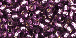 Toho 8/0 Round Japanese Seed Bead, TR8-2219, Silver Lined Light Grape - Barrel of Beads