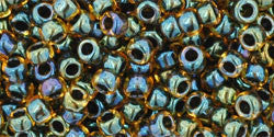 Toho 8/0 Round Japanese Seed Bead, TR8-244, Inside Color Topaz/Midnight Bl - Barrel of Beads