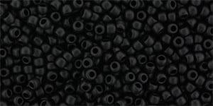 Toho 8/0 Round Japanese Seed Bead, TR8-2612F, Semi-Glazed Black, 17 grams