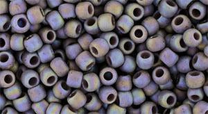 Toho 8/0 Round Japanese Seed Bead, TR8-2638F, Semi-Glazed Rainbow Purple Smoke