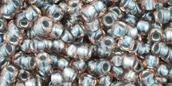 Toho 8/0 Round Japanese Seed Bead, TR8-288, Inside Color Crystal/Metallic Blue Lined - Barrel of Beads