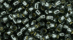 Toho 8/0 Round Japanese Seed Bead, TR8-29, Silver Lined Light Blk Diamond - Barrel of Beads