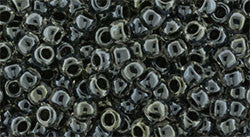 Toho 8/0 Round Japanese Seed Bead, TR8-344, Inside Color Crystal/Black - Barrel of Beads