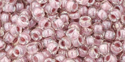 Toho 8/0 Round Japanese Seed Bead, TR8-353, Inside Color Crystal Mauve Lined - Barrel of Beads