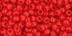 Toho 8/0 Round Japanese Seed Bead, TR8-45A, Opaque Cherry - Barrel of Beads