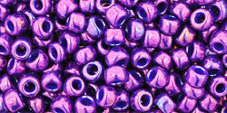 Toho 8/0 Round Japanese Seed Bead, TR8-461, High Metallic Grape - Barrel of Beads