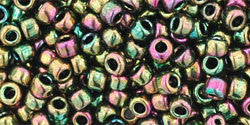 Toho 8/0 Round Japanese Seed Bead, TR8-508, High Metallic Iris Olivine - Barrel of Beads