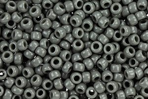 Toho 8/0 Round Japanese Seed Bead, TR8-53D, Opaque Grey, 17 grams
