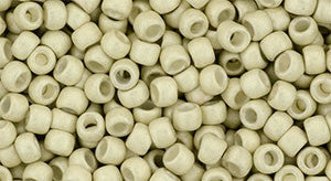 Toho 8/0 Round Japanese Seed Bead, TR8-558F, Matte Galvanized Khaki - Barrel of Beads