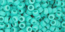 Toho 8/0 Round Japanese Seed Bead, TR8-55F, Opaque Frosted Turquoise, 17 grams