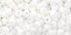 Toho 8/0 Round Japanese Seed Bead, TR8-761, Matte Opaque White - Barrel of Beads