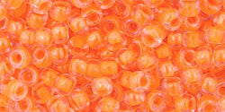 Toho 8/0 Round Japanese Seed Bead, TR8-802, Luminous Neon Orange - Barrel of Beads