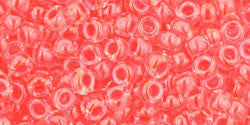 Toho 8/0 Round Japanese Seed Bead, TR8-803, Luminous Neon Salmon - Barrel of Beads