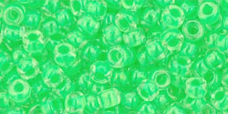 Toho 8/0 Round Japanese Seed Bead, TR8-805, Luminous Neon Green, 17 grams
