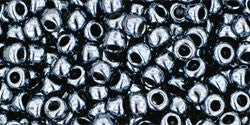 Toho 8/0 Round Japanese Seed Bead, TR8-81, Metallic Hematite - Barrel of Beads