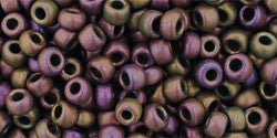 Toho 8/0 Round Japanese Seed Bead, TR8-85F, Frost Metallic Iris Purple - Barrel of Beads