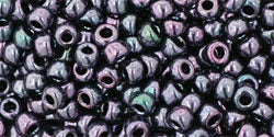 Toho 8/0 Round Japanese Seed Bead, TR8-90, Metallic Color Gunmetal Amethyst, 17 grams