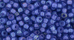Toho 8/0 Round Japanese Seed Bead, TR8-934, Inside Color Crystal/Wisteria Lined - Barrel of Beads