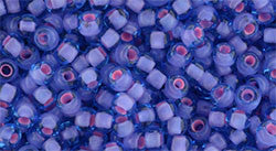 Toho 8/0 Round Japanese Seed Bead, TR8-938, Inside Color Aqua/Pink Lined - Barrel of Beads