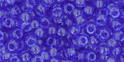 Toho 8/0 Round Japanese Seed Bead, TR8-942, Transparent Sapphire - Barrel of Beads