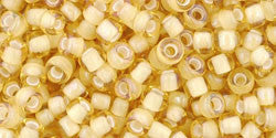 Toho 8/0 Round Japanese Seed Bead, TR8-948, Inside Color Amber/Cream Lined - Barrel of Beads