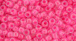 Toho 8/0 Round Japanese Seed Bead, TR8-978, Luminous Neon Pink, 17 grams