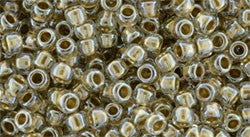 Toho 8/0 Round Japanese Seed Bead, TR8-989, Gilt Lined Crystal - Barrel of Beads