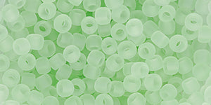 Toho Size 8 Round, RE-Glass: Matte Transparent Green, 17 grams