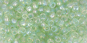 Toho Size 8 Round, RE-Glass: Rainbow Green, 17 grams