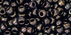 Toho Size 8 Round, Antiqued Metallic Black, 17 grams