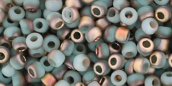 Toho 8/0 Round Japanese Seed Bead, TR8-Y858F, Frosted Opal Apollo, 17 grams